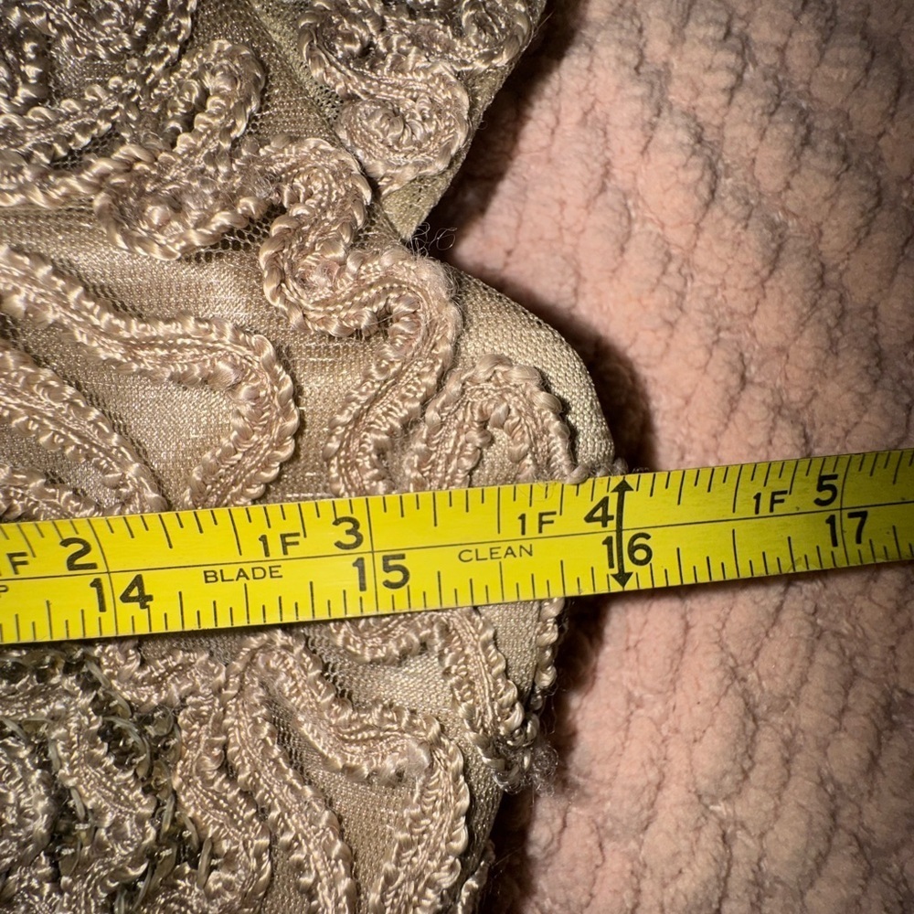 Sue Wong Nocturne Gold Embroidered Sequin Cutout Back Cocktail Dress Size 4 - Picture 4 of 15